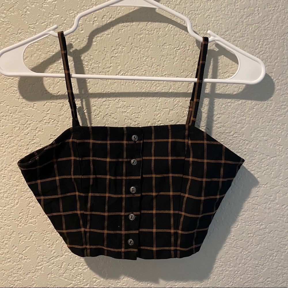 Cropped plaid tank top
